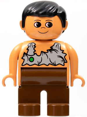 Duplo Figure, Male, Brown Legs, Nougat Top (Caveman)