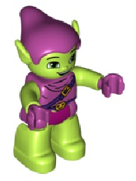 Duplo Figure Lego Ville, Green Goblin, Magenta Outfit