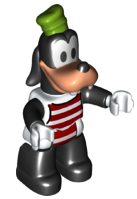 Duplo Figure Lego Ville, Goofy, Red and White Striped Shirt, Black Legs (6145791 / 6206113)