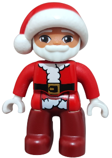 Duplo Figure Lego Ville, Male, Santa with Dark Red Legs, Red Jacket and Hat (6397611)