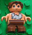 Duplo Figure, Child Type 2 Baby, Brown Legs and Bonnet (Caveman)
