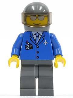 Airport - Blue 3 Button Jacket &amp; Tie, Chopper Pilot