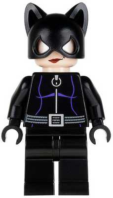 Catwoman - Black Suit with Dark Purple Trim, Red Lips