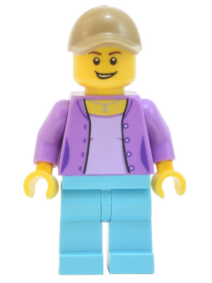 Skyline Express Woman - Medium Lavender Jacket, Medium Azure Legs, Dark Tan Cap
