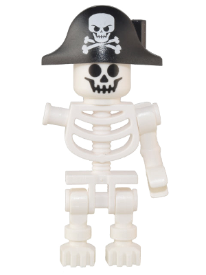 Skeleton - Pirate Bicorne with Large Skull, One Bent Arm