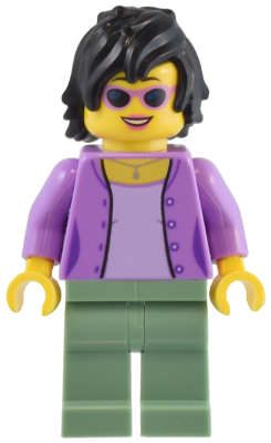 1950s Diner Patron - Female, Medium Lavender Jacket, Sand Green Legs, Black Hair