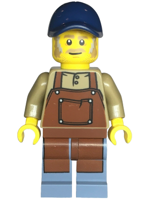 Snack Shack Vendor - Male, Dark Tan Top with Reddish Brown Apron, Sand Blue Legs, Dark Blue Cap