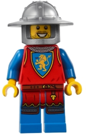 Medieval Seaside Market Lion Knight Archer - Male, Flat Silver Broad Brim Helmet