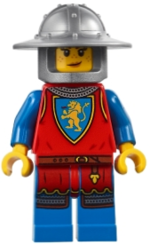Medieval Seaside Market Lion Knight Archer - Female, Flat Silver Broad Brim Helmet