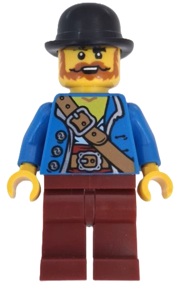 Wild West Train Bandit - Male, Blue Jacket, Dark Red Legs, Black Bowler Hat