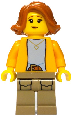 Merchant Boat - Female, Bright Light Orange Jacket, Dark Tan Legs with Pockets, Dark Orange Hair