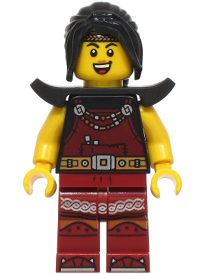 Blacksmith - Female, Dark Red Overalls and Legs with Trim, Black Hair, Shoulder Pads