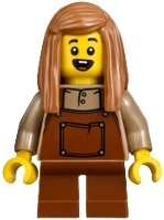 Child - Girl, Reddish Brown Overalls and Short Legs, Medium Nougat Hair