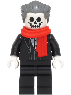 Vampire - Black Suit, Dark Bluish Gray Hair, Red Scarf