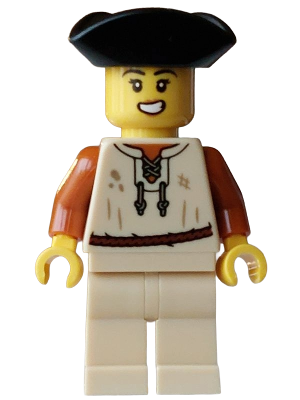 Pirate - Female, Tan Vest and Legs, Black Tricorne Hat