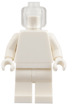 Plain White Torso, White Legs, Trans-Clear Head