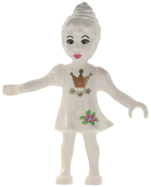 Belville Fairy (Thumbelina) - White with Flowers and Crown Pattern (4243591)