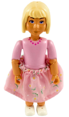 Belville Female - Pink Shorts, Pink Shirt with Necklace Pattern, Light Yellow Hair, Pink Skirt with Flowers