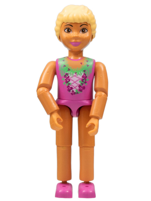 Belville Female, Child Girl (Princess Vanilla) - Dark Pink Top with Flowers Pattern, Very Light Orange Hair, Dark Pink Shoes (4185597)