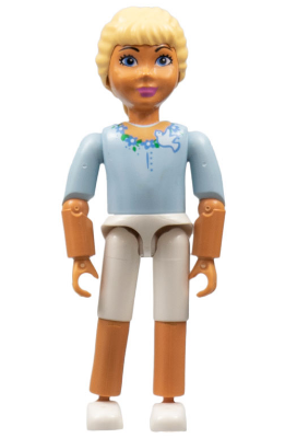 Belville Female, Child Girl (Princess Elena) - White Shorts, Light Blue Top with Flowers and Bird Pattern, Very Light Orange Hair, White Shoes (4143480)