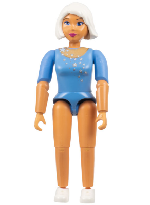 Belville Female, Adult Woman (Stella) - Medium Blue Top with Stars Pattern, White Hair, White Shoes (4129894)