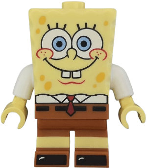Minifigurka LEGO® bob040 SpongeBob SquarePants - Bright Light Yellow, White Shirt, Dark Orange Short Legs