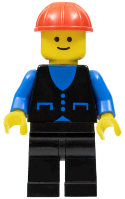 Shirt with 3 Buttons - Blue, Black Legs, Red Construction Helmet
