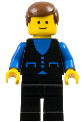 Shirt with 3 Buttons - Blue, Black Legs, Brown Male Hair