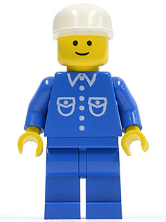 Shirt with 6 Buttons - Blue, Blue Legs, White Cap