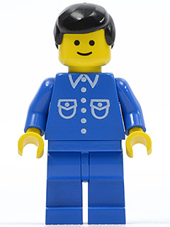Shirt with 6 Buttons - Blue, Blue Legs, Black Male Hair