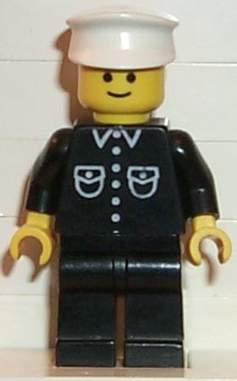 Shirt with 6 Buttons - Black, Black Legs, White Hat