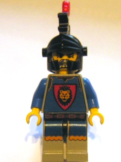 Knights Kingdom I - King Leo, Black Dragon Helmet, Red Plume Feather Triple