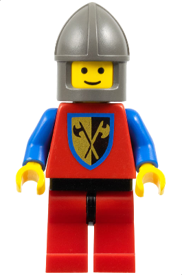Crusader Axe - Red Legs with Black Hips, Dark Gray Chin-Guard