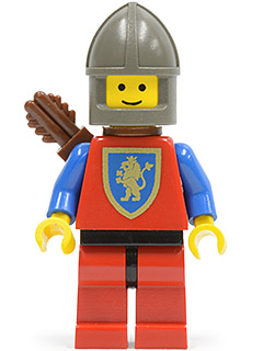 Crusader Lion - Red Legs with Black Hips, Dark Gray Chin-Guard, Quiver