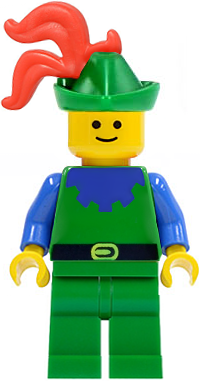 Forestman - Blue, Green Hat, Red 3-Feather Plume