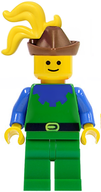 Forestman - Blue, Brown Hat, Yellow 3-Feather Plume