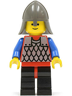 Scale Mail - Red with Blue Arms, Black Legs with Red Hips, Dark Gray Neck-Protector