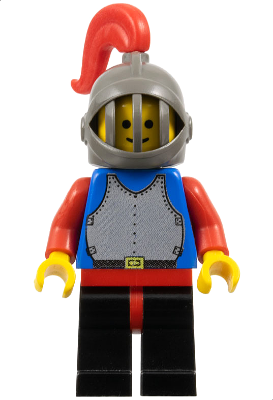Breastplate - Blue with Red Arms, Black Legs with Red Hips, Dark Gray Grille Helmet, Red Plume