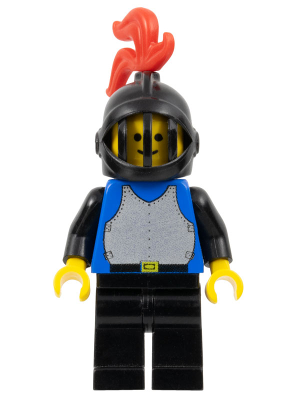 Breastplate - Blue with Black Arms, Black Legs, Black Grille Helmet, Red Plume