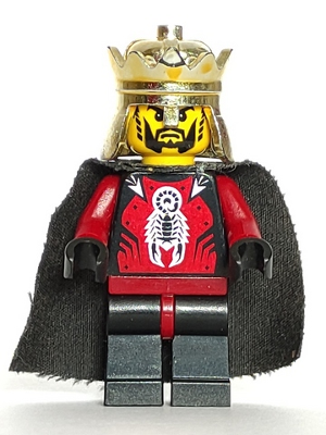 Knights Kingdom II - King with Crown &amp; Black Cape (Chess King)