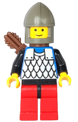 Scale Mail - Blue, Red Legs with Black Hips, Dark Gray Chin-Guard, Quiver