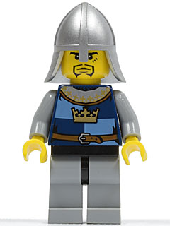Fantasy Era - Crown Knight Quarters, Helmet with Neck Protector, 3 Spots under Left Eye