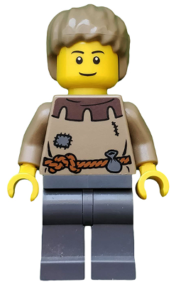 Fantasy Era - Peasant Male Young, Brown Eyebrows, Thin Grin