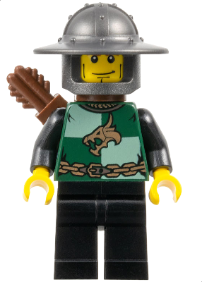 Kingdoms - Dragon Knight Quarters, Helmet with Broad Brim, Vertical Cheek Lines, Quiver