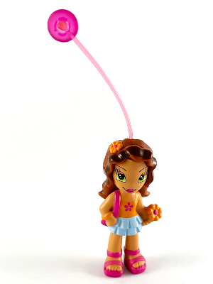 Clikits Figure Daisy - Brown Hair, Orange Top, Aqua Skirt, Dark Pink Sandals (4240066)