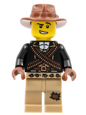 Warrior - Male with Bandoliers, Dark Tan Legs with Patch, Fedora Hat