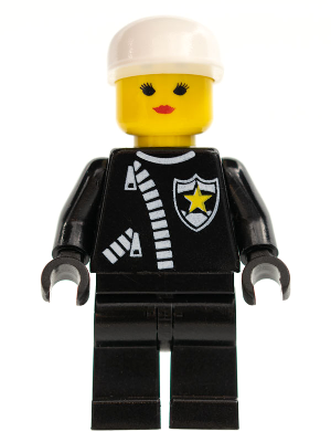 Police - Zipper with Sheriff Star, White Cap, Female