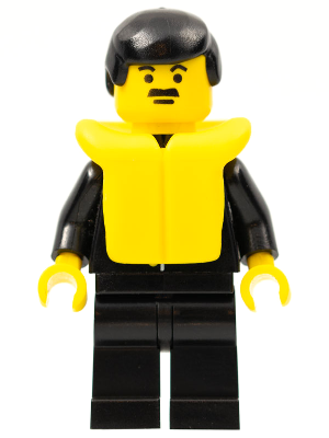 Police - Suit with Sheriff Star, Black Legs, Black Male Hair, Life Jacket