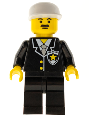 Police - Suit with Sheriff Star, Black Legs, White Cap