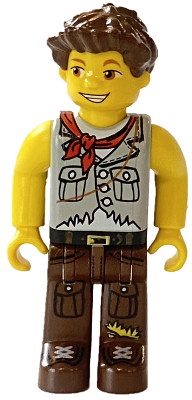Jake, Light Gray Torso, Brown Legs (4143767)